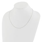 14K White Gold Adjustable  1.1mm D/C Cable Chain