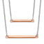 Sterling Silver RH-plt Fancy  Rose-tone Bar w/2in ext. Necklace