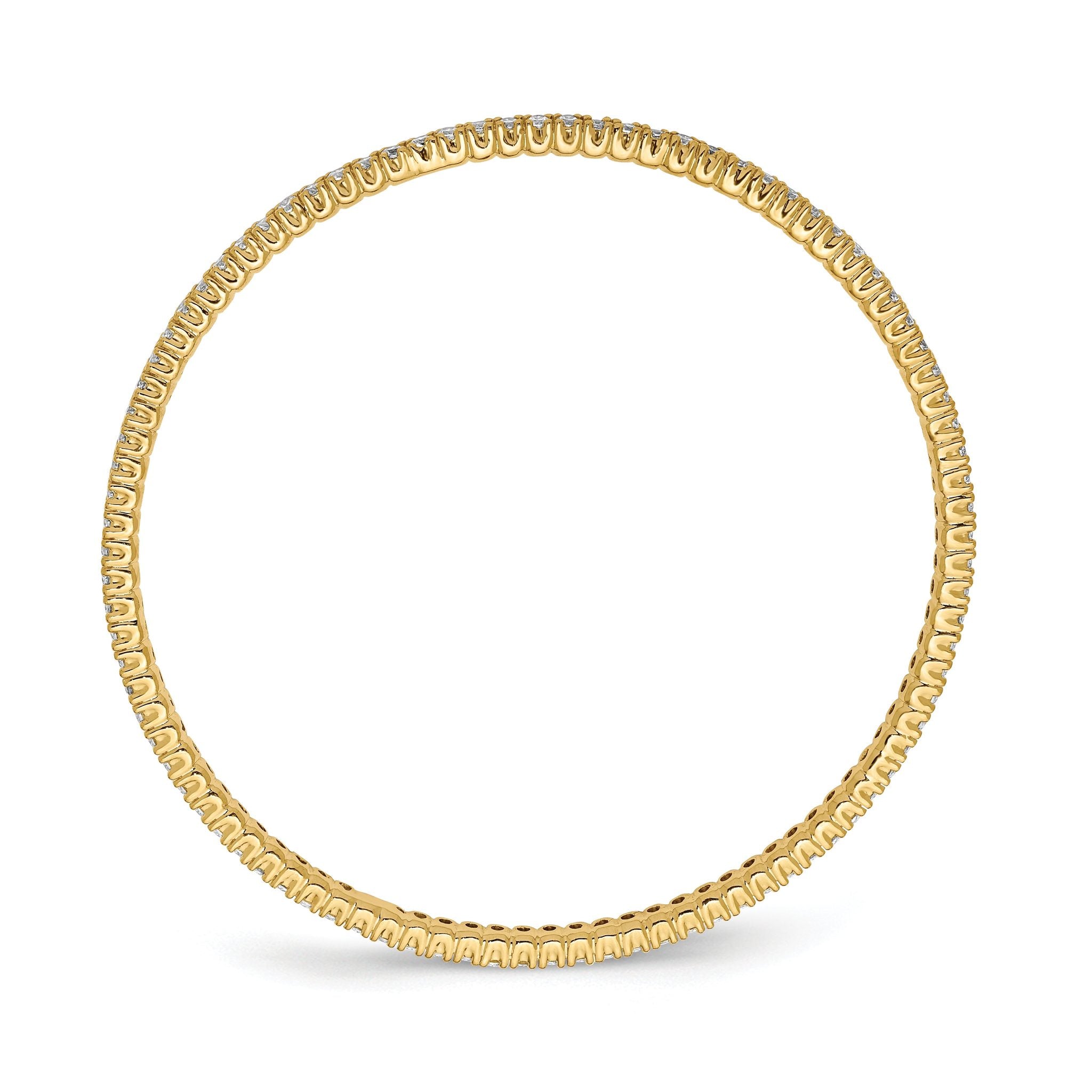 Sterling Shimmer Sterling Silver Gold-tone Flash Gold-plated 93 Stone CZ Bangle Bracelet Secondary image