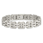 Stainless Steel Brushed and Polished Link Bracelet for Men