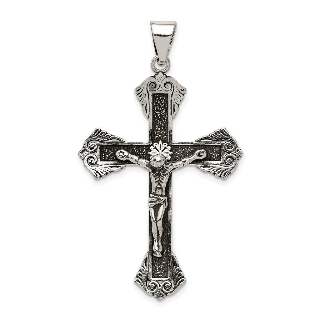 Sophia Jewelers Sterling Silver 925 Crucifix Pendant with Polished Antique Finish