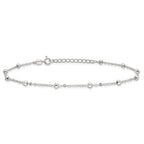 Sterling Silver 1mm Beaded Chain Plus Extender - Total Anklet