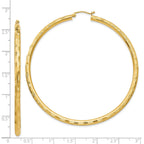 14k Diamond-cut Hoop Earrings
