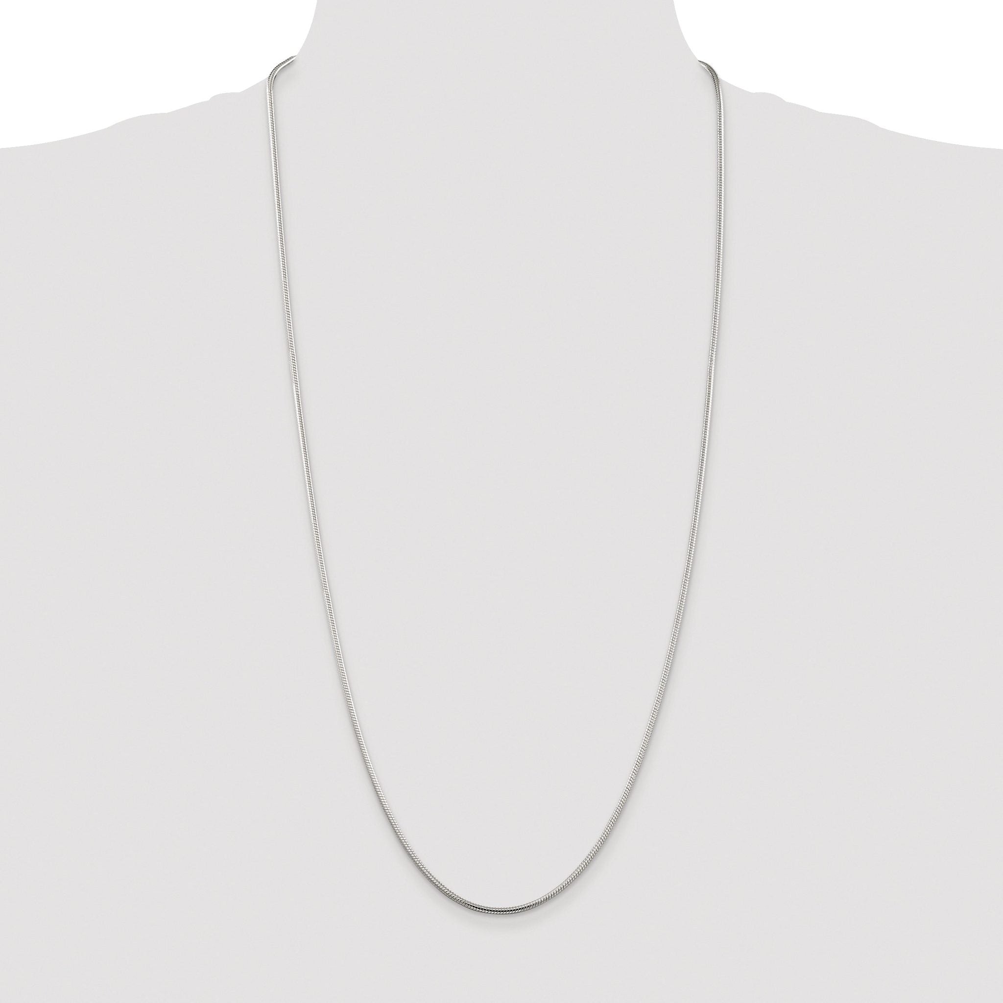 Polished Snake Chain Necklace in Sterling Silver, 2mm