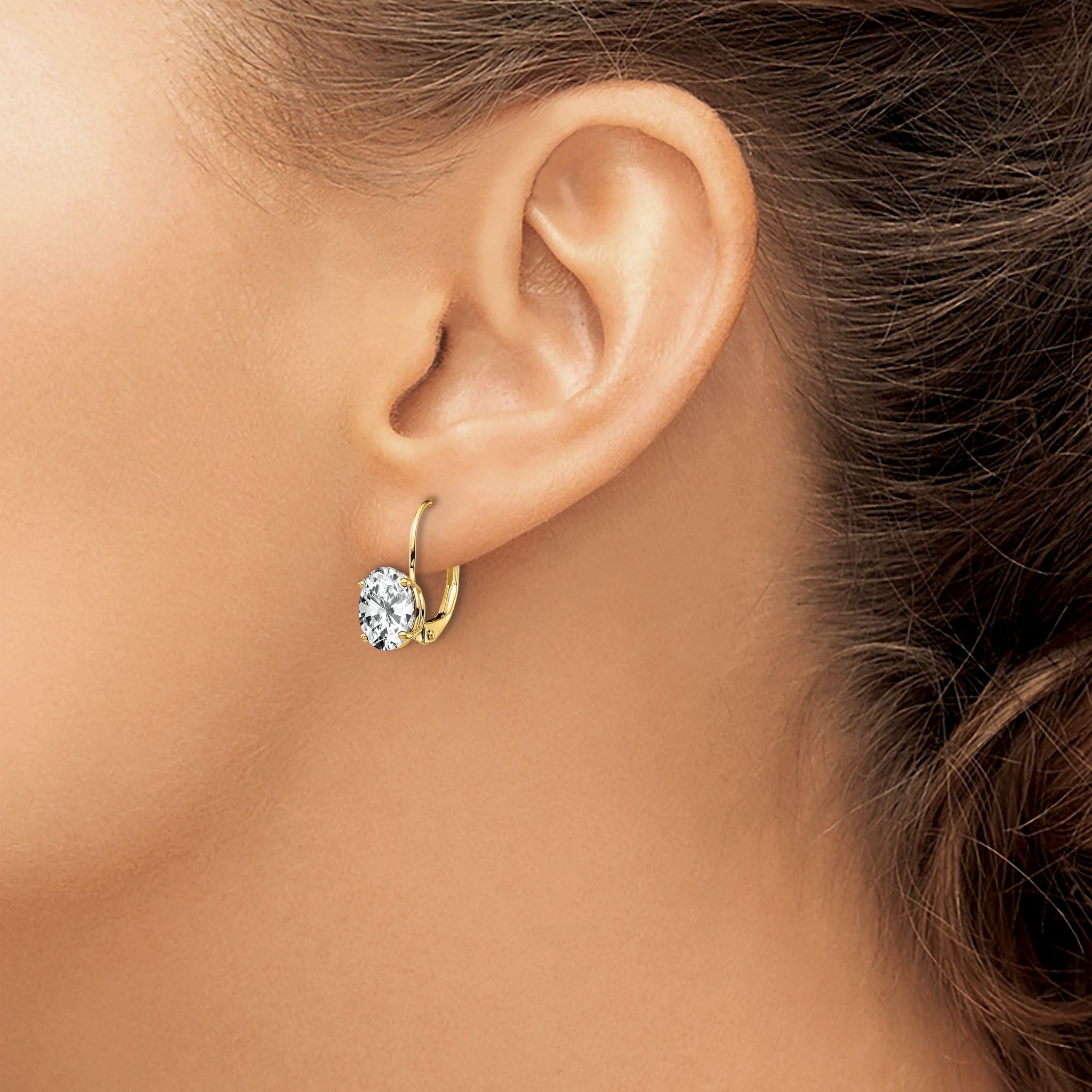 Oval Leverback Earring Mountings in 14K Yellow Gold