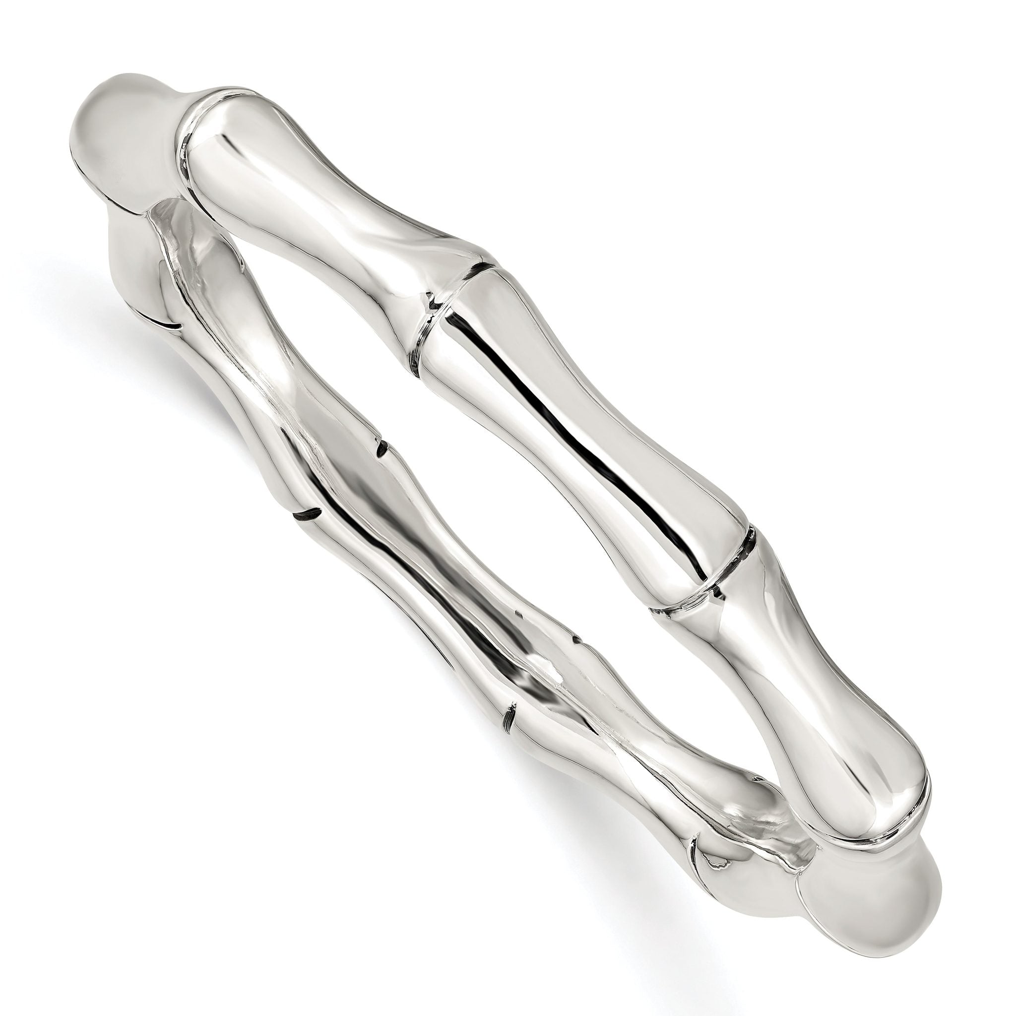 Sterling Silver Polished Bamboo Slip-on Bangle Main image