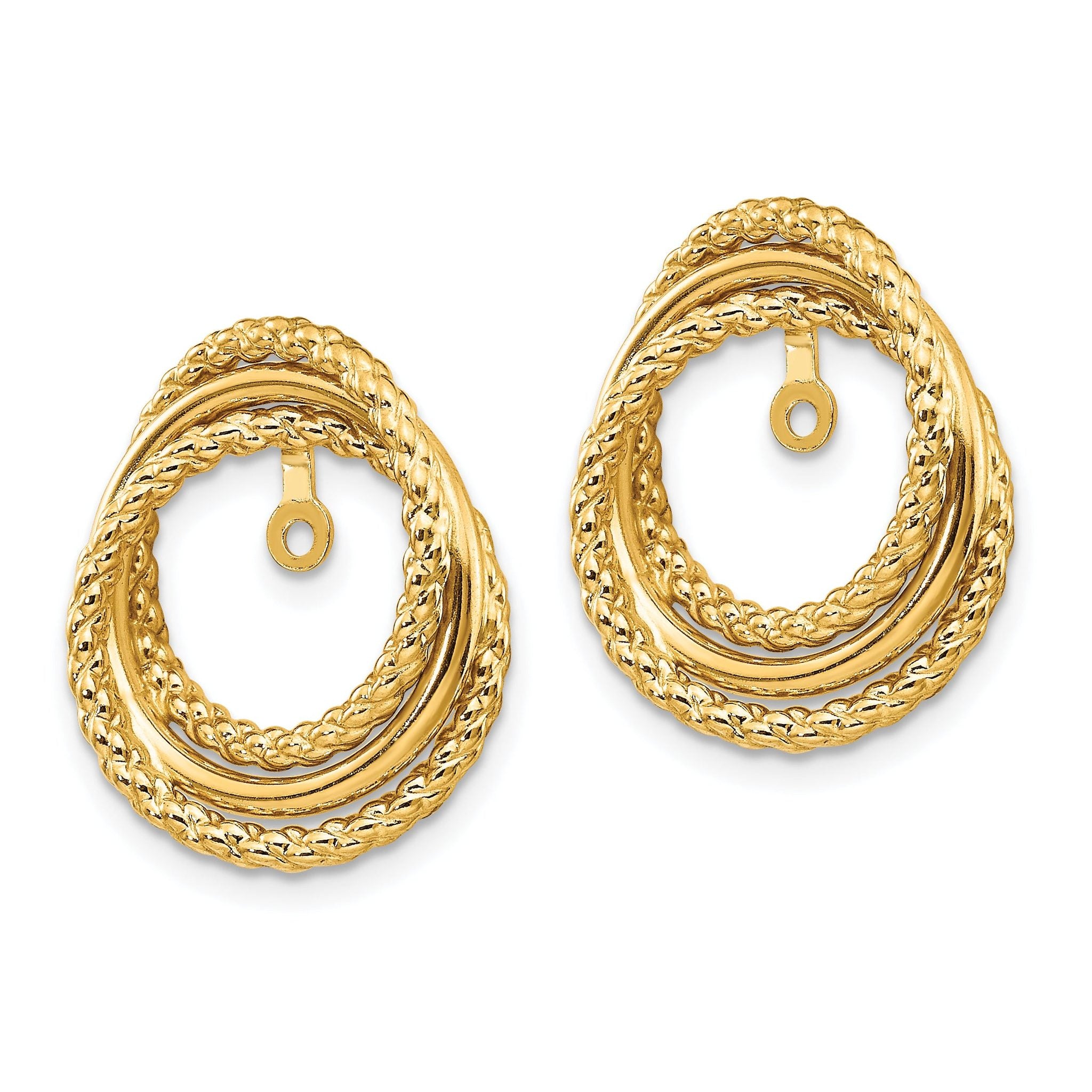 14K Gold Polished Twisted Earring Jackets for Women Secondary image