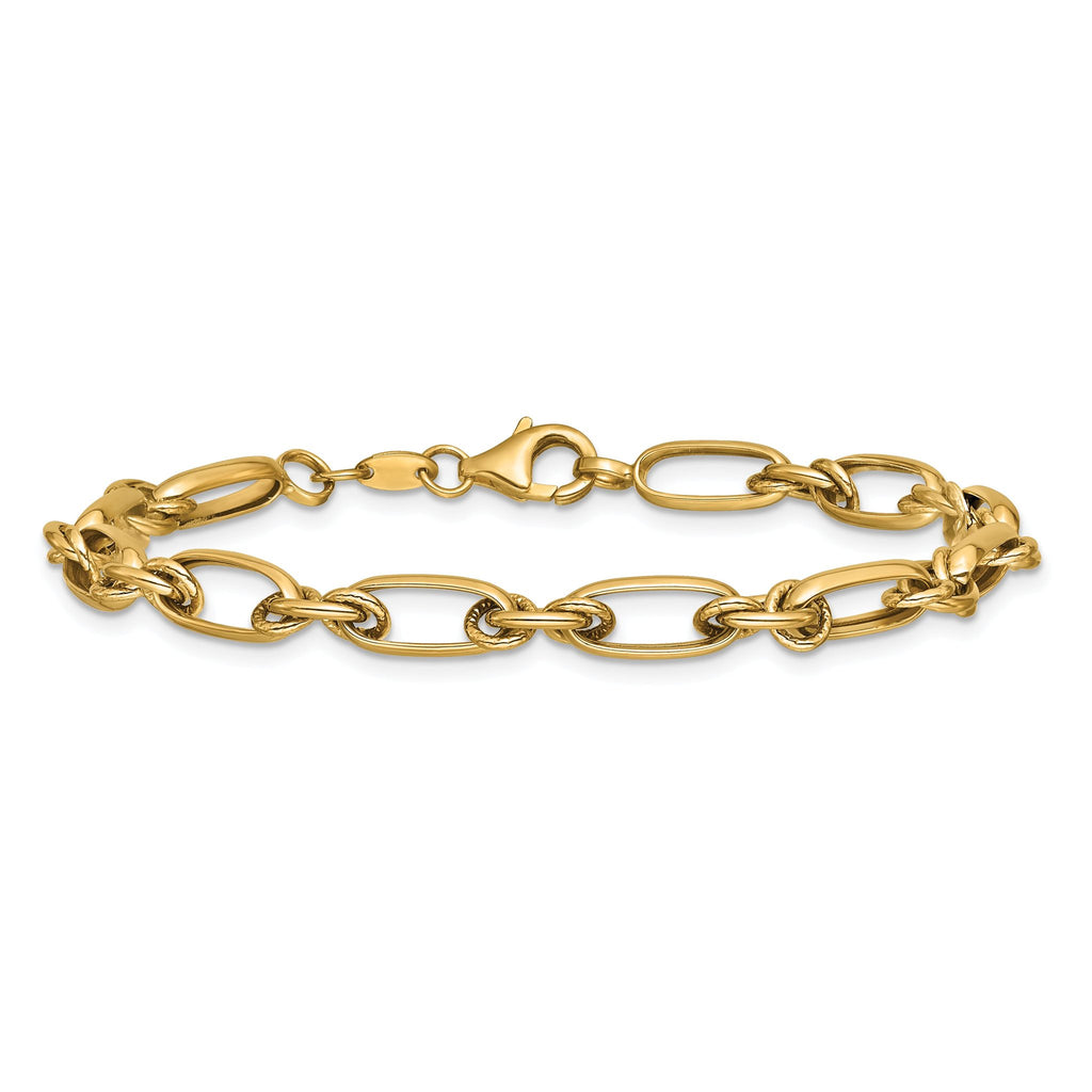 10K Polished Fancy Link Bracelet