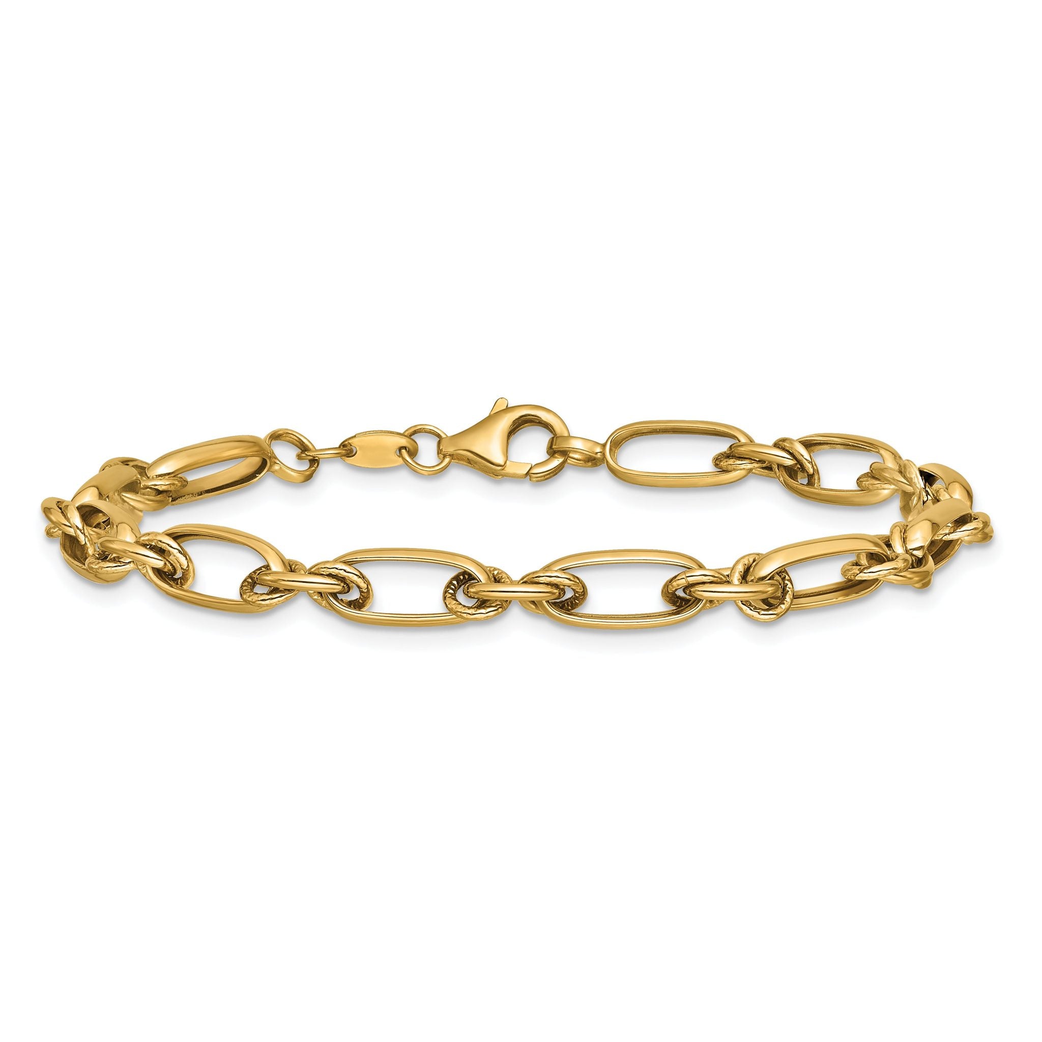 10K Polished Fancy Link Bracelet