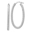 Sterling Silver 925 Oval Hoop Earrings with Polished Texture