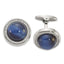 Stainless Steel Black Onyx & Crystal Circle Cuff Links