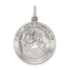 Sterling Silver 925 Antiqued First Communion Medal Pendant