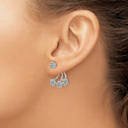Stainless Steel Polished Crystal Drop Dangle Earrings for Women