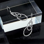 Sterling Silver Rh-plated Polished/Textured Ovals Dangle Earrings