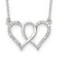 Sterling Silver Polished Interconnected CZ Double Hearts 18 inch Necklace