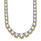 14k 40 3/8 carat Lab Grown Diamond VS+ F+ Complete Round 20 inch Graduated Tennis Necklace