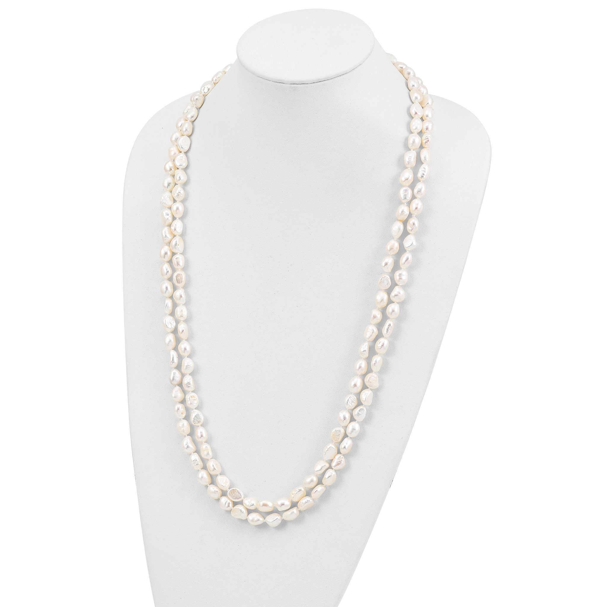 Sophia Jewelers 64 White Baroque Freshwater Pearl Endless Necklace