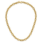 14K Polished and Textured Fancy Link Necklace