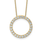 14k 1 1/2 carat Lab Grown Diamond VS/SI+ G+ Complete 18 inch Circle Slide Necklace