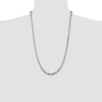 Beveled Oval Cable Chain Necklace in Sterling Silver