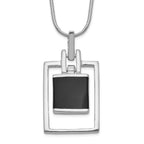 Sophia Jewelers Sterling Silver Onyx Pendant Necklace Elegant Women's 16