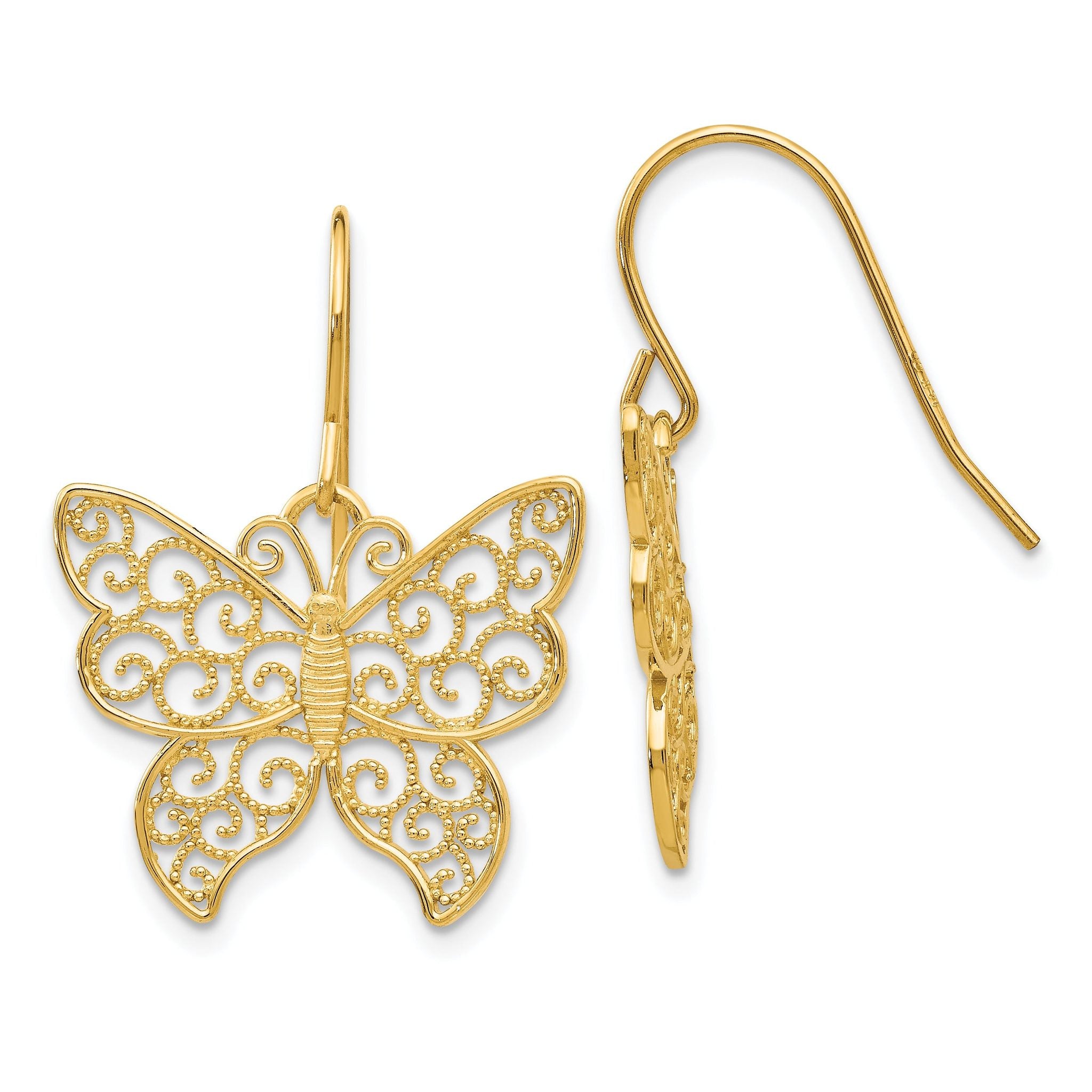 14K Butterfly Earrings Main image