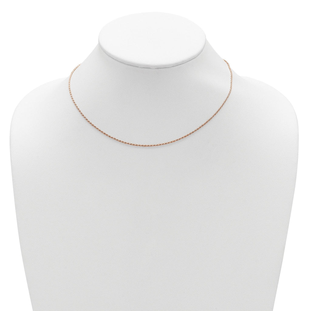 Diamond-Cut Rope Chain in Rose-Plated Sterling Silver, 1.2mm