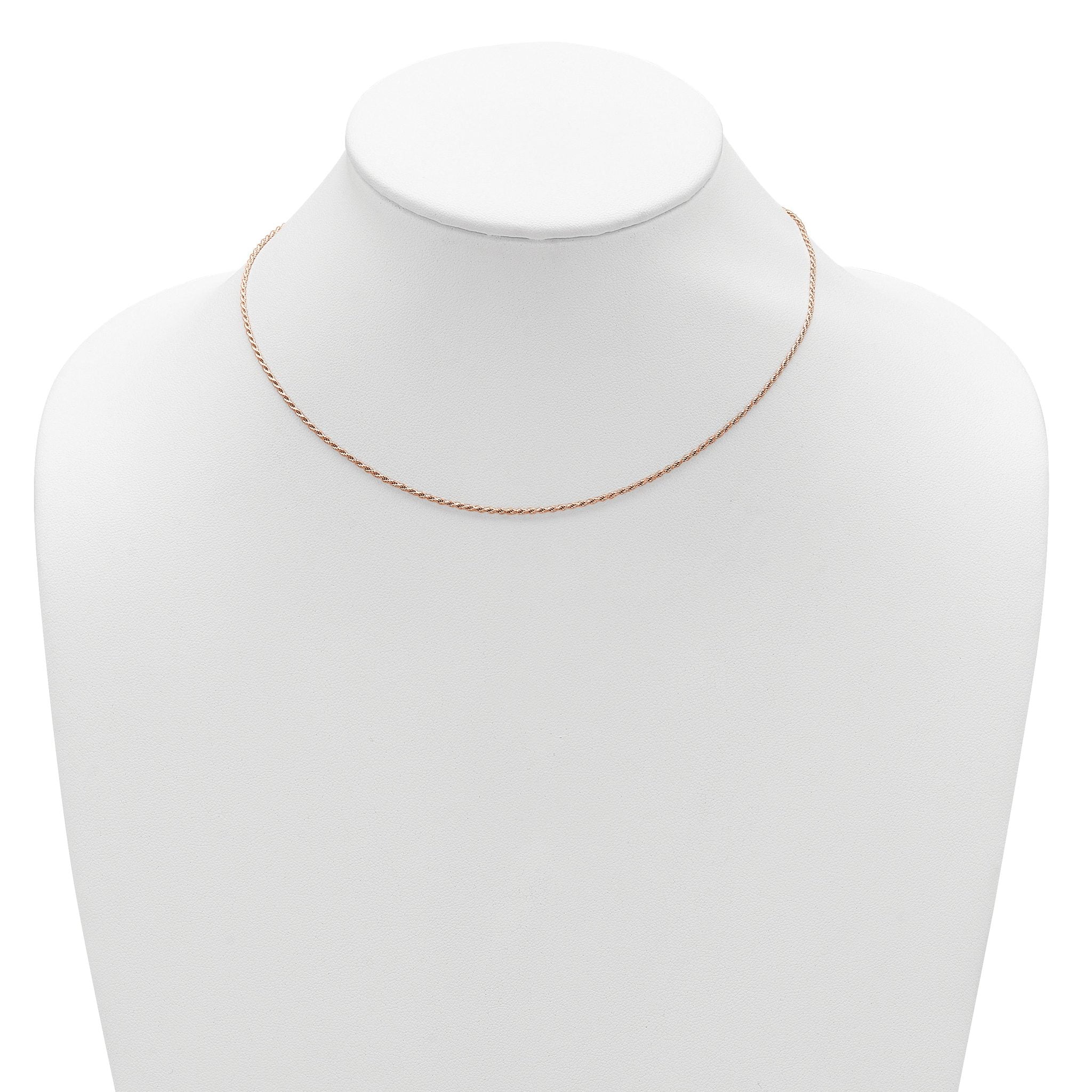 Diamond-Cut Rope Chain in Rose-Plated Sterling Silver, 1.2mm