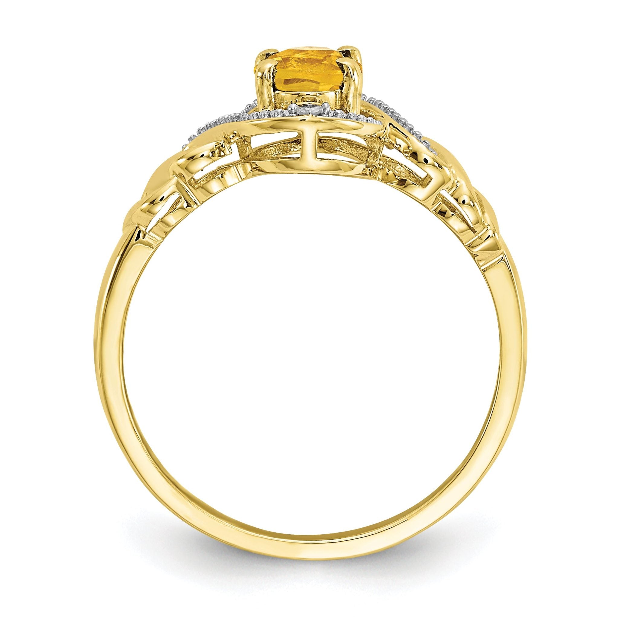 10K Citrine and Diamond Ring Secondary image