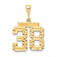 14K Gold Medium Diamond-Cut Number 38 Charm  Polished, Elegant Theme
