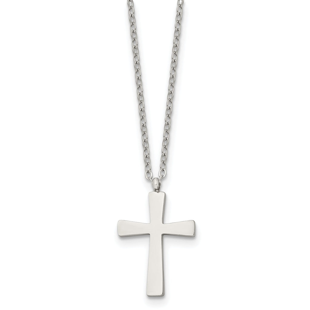 Small Cross Pendant Necklace in Stainless Steel