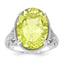 Sterling Silver Rhodium-plated Lemon Quartz Ring