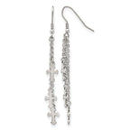 Stainless Steel Polished Cross Drop Dangle Earrings for Women