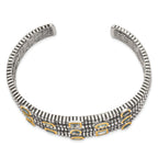 Sterling Silver Gold-Plated Blue Topaz Women's Cuff Bracelet by Shey Couture
