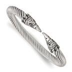 Stainless Steel Antiqued and Polished Eagle Cuff Bangle Bracelet for Women