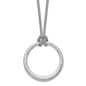 Circle Pendant Chain in Sterling Silver, 3mm Textured, 18 Inch - Sophia Jewelers