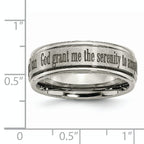 Titanium Serenity Ridged Wedding Band with Polished Laser Design