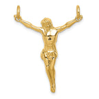 14K Gold Polished Corpus Pendant with Semi-Solid Design 35mm