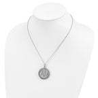 Sentimental Expressions Sterling Silver Rhodium-plated Antiqued Knitted Together By Love 18in Necklace