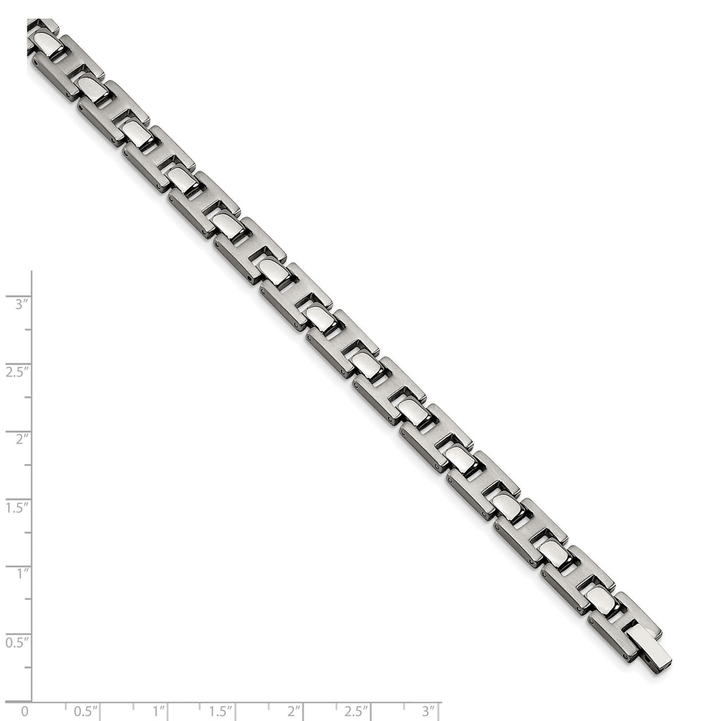 Stainless Steel Brushed and Polished Link Bracelet for Men