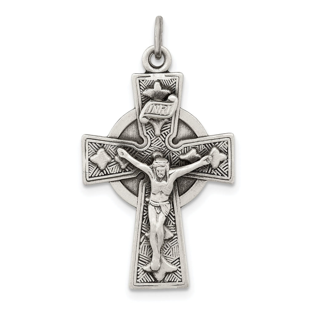 Sterling Silver 925 Cross Pendant with Antiqued Satin Finish