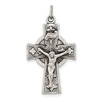 Sterling Silver 925 Cross Pendant with Antiqued Satin Finish
