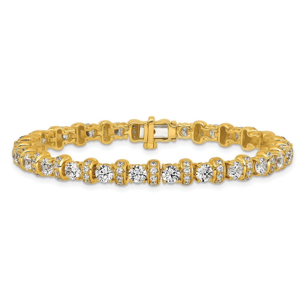 14k 7 3/4 carat Lab Grown Diamond VS+ F+ Complete Fashion Tennis Bracelet