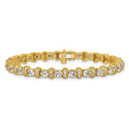 14k 7 3/4 carat Lab Grown Diamond VS+ F+ Complete Fashion Tennis Bracelet