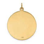14k Solid Polished/Satin Large Round St. Christopher Medal