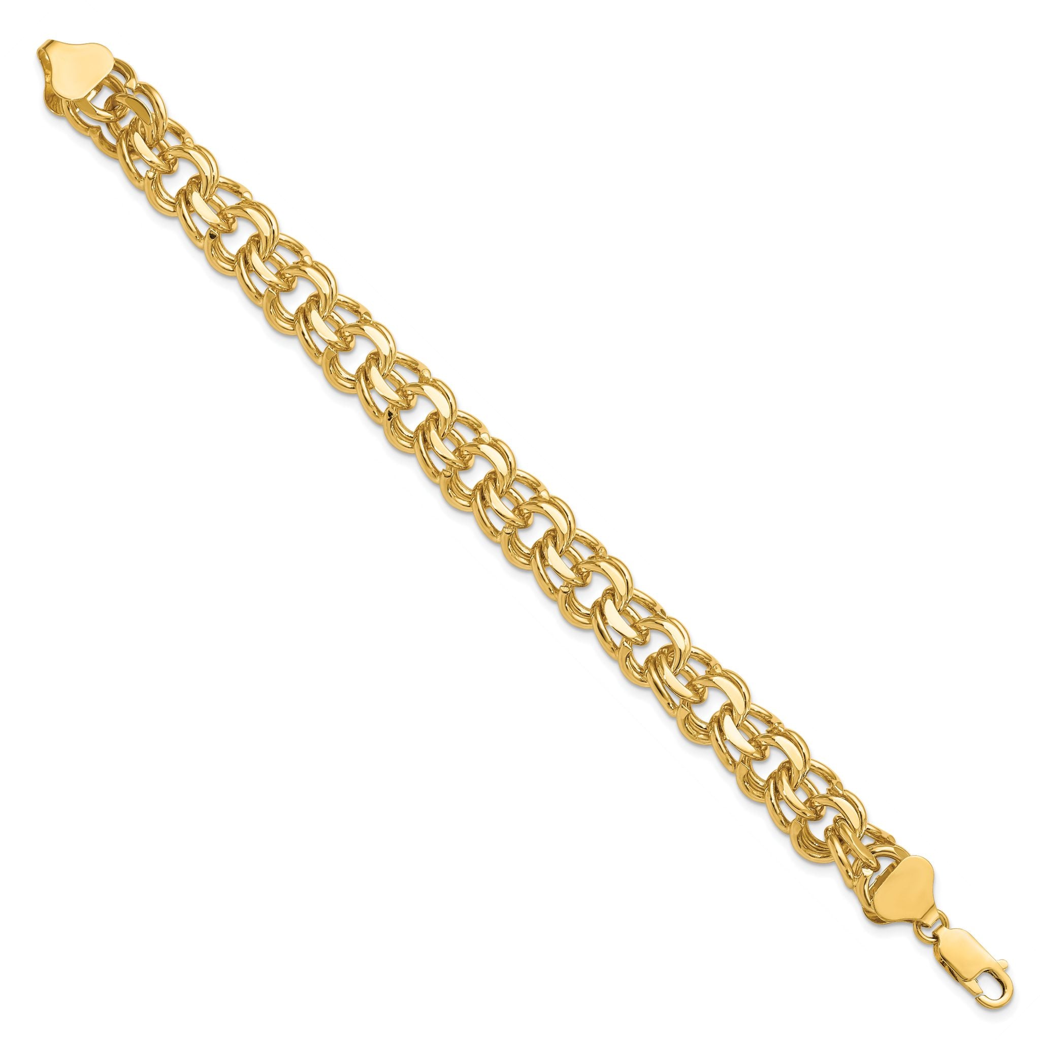 14k 11mm Solid Double Link 7 inch Charm Bracelet Secondary image