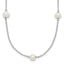 14k White Gold 5-6mm White Round Freshwater Cultured Pearl 7-station 18 inch Necklace