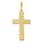 14K Gold Nugget Style Cross Pendant with Polished Textured Finish