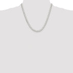 Sterling Silver Rhodium-plated 5.75mm D/C Square Curb Chain