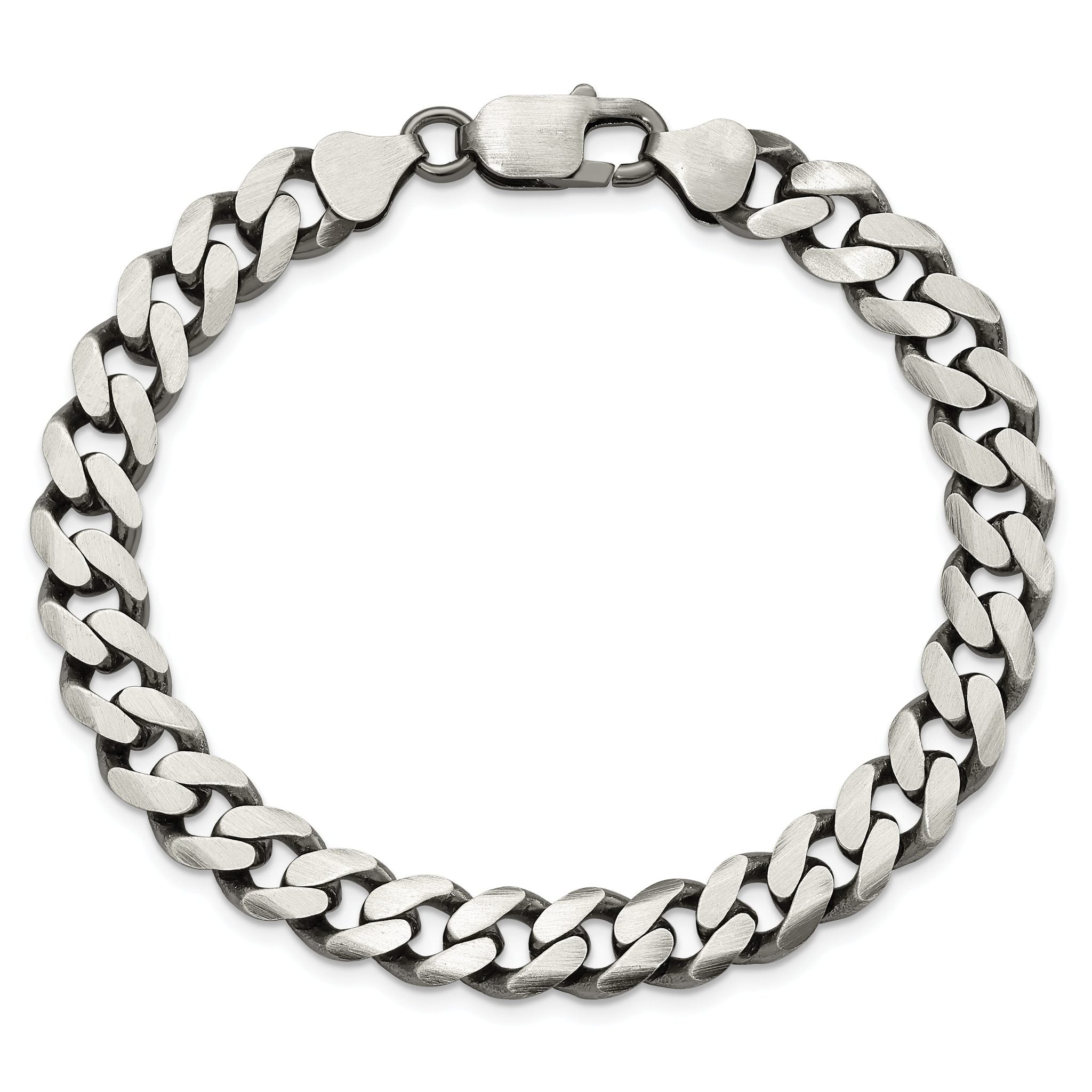 Sterling Silver Antiqued 9.3mm Curb Chain